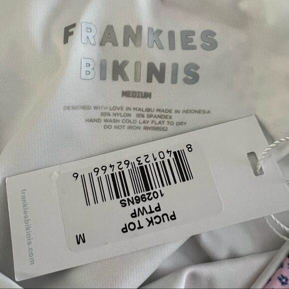 Frankies Bikinis Patchwork Halterneck Bikini Top and Puck Bikini Bottom Medium - Picture 8 of 12